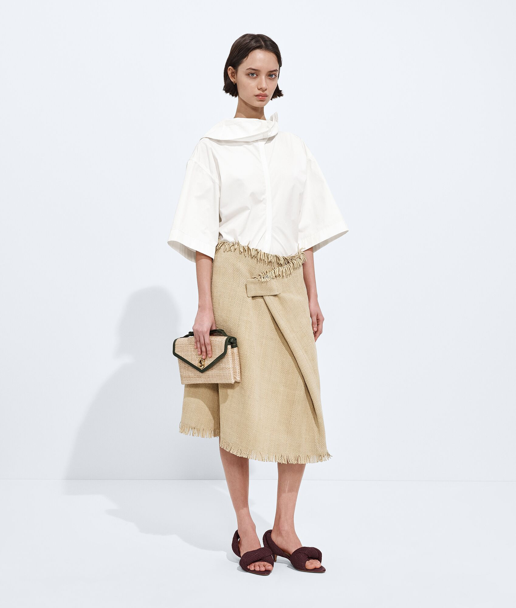 Mini Intreccio Suede Leather Skirt | Bottega Veneta