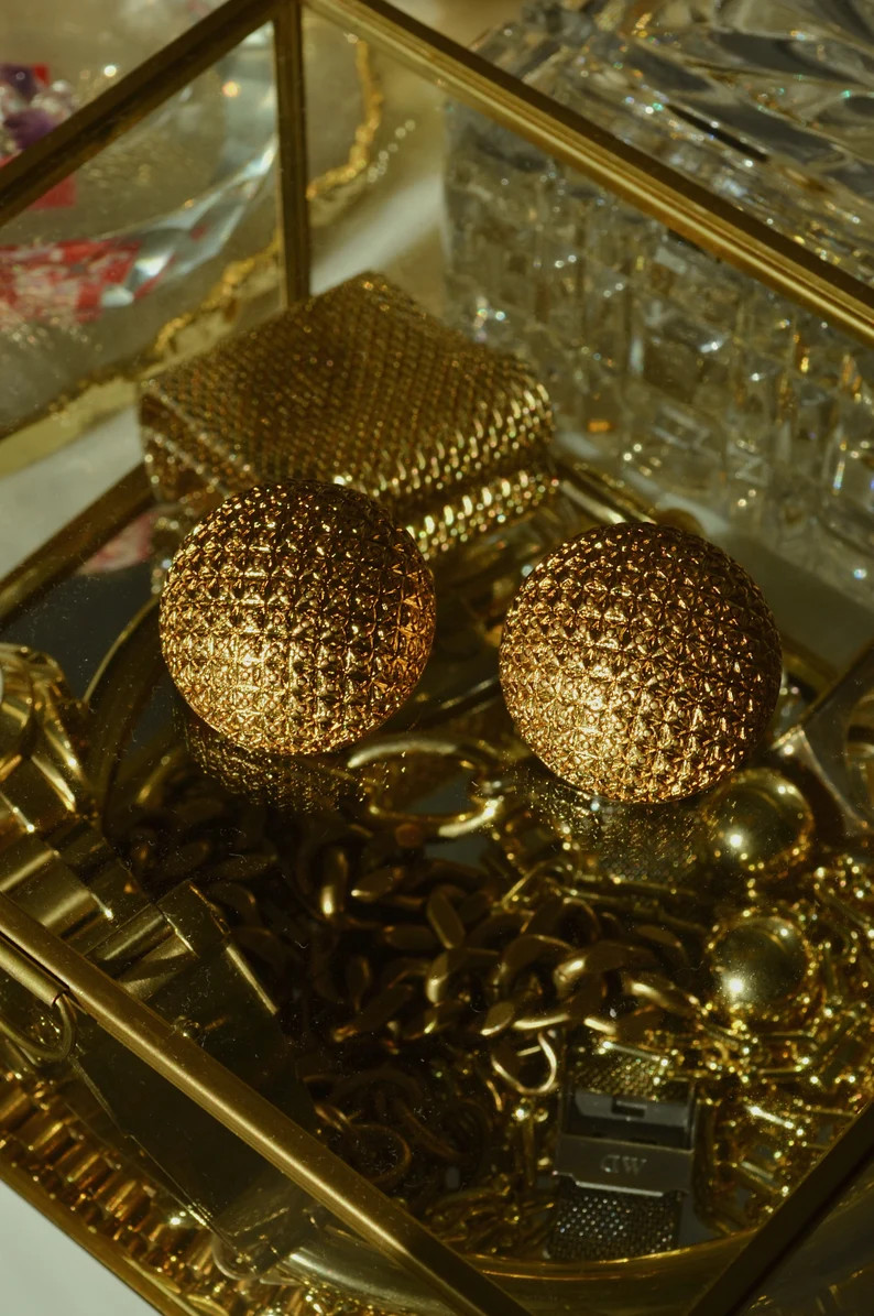 Vintage Button Earrings vintage stud earrings vintage chanel | Etsy | Etsy (US)