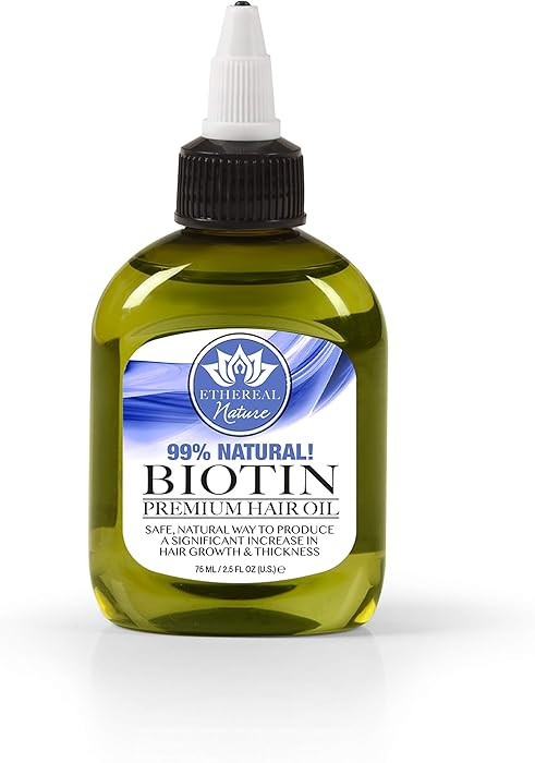 Ethereal Nature 99% Natural Hair Oil Blend with Biotin, clear, 2.54 Fl Oz | Amazon (US)