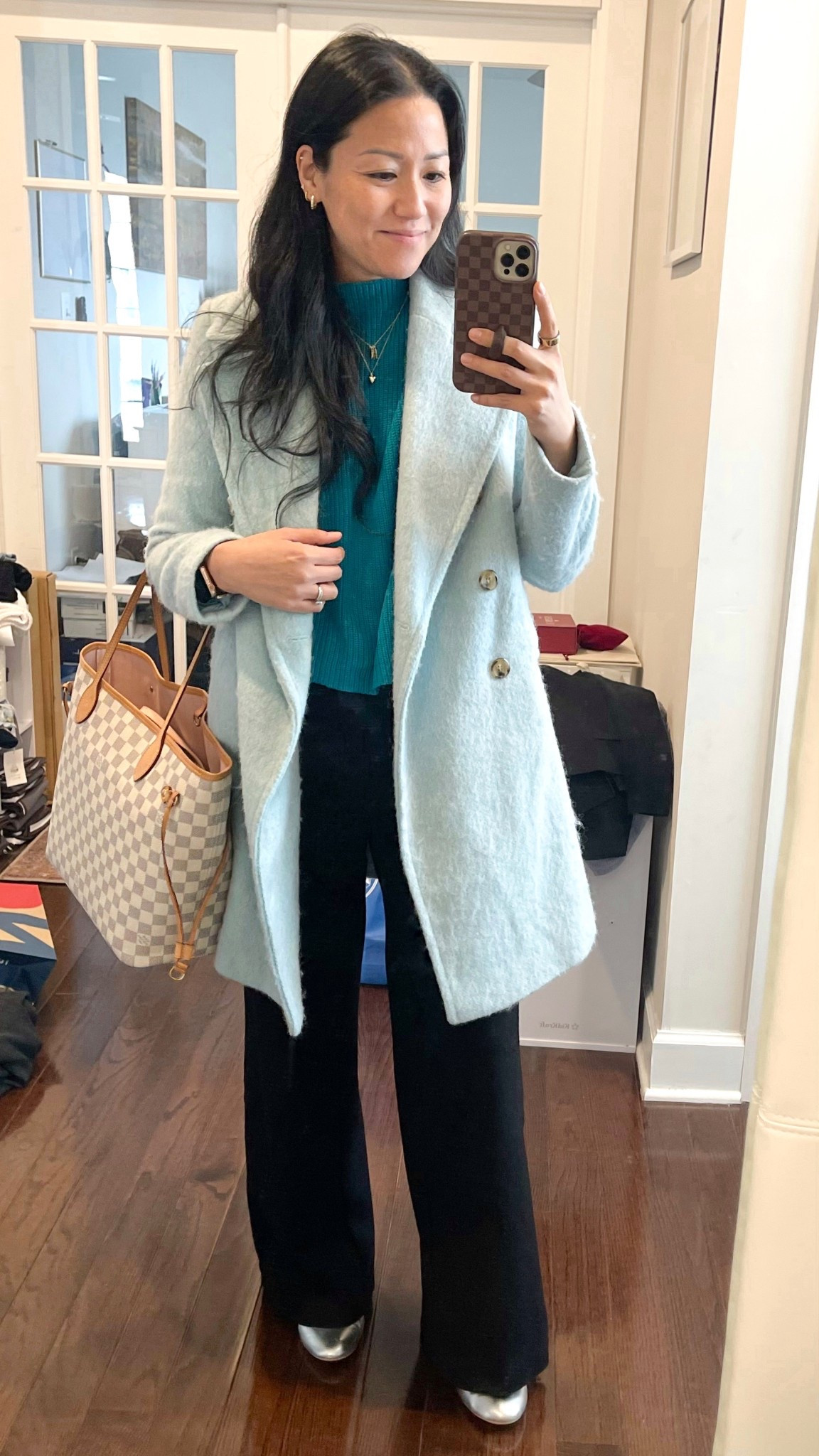Coat is thrifted
Top id older from Amazon
Size 00 pants
Flats are true to size



#LTKootd #LTKSeasonal #LTKOver40