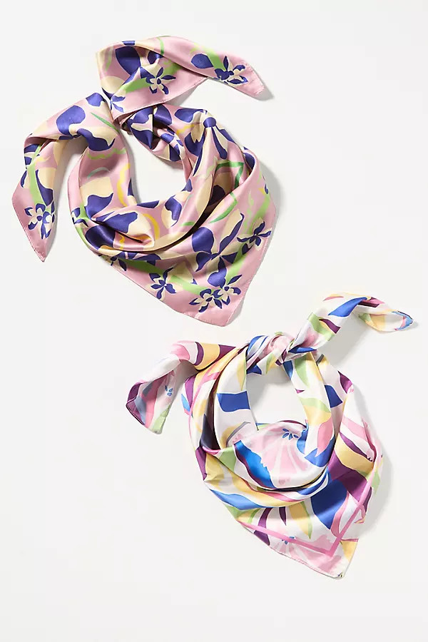 Geometric Floral Printed Hair Scarf | Anthropologie (US)