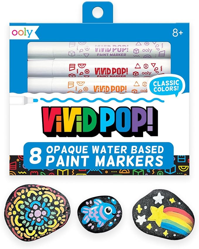Ooly Vivid Pop Set of 8 Super Bright Water Based Paint Markers - Erases off Whiteboards, Windows,... | Amazon (US)
