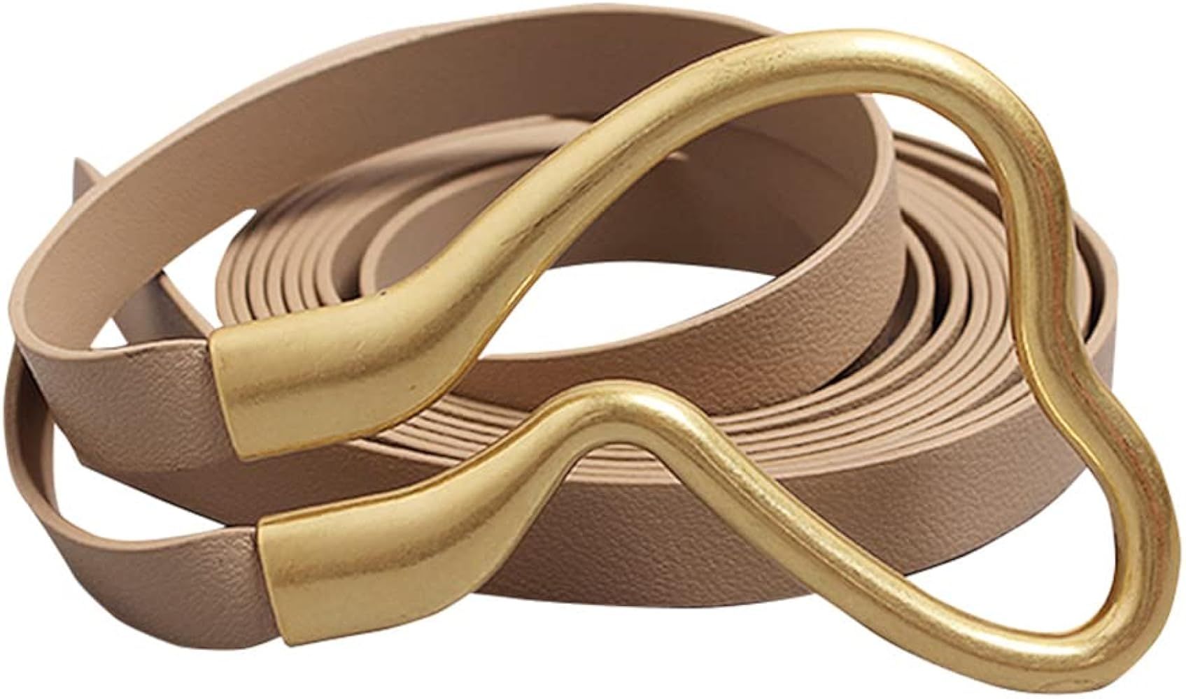 Women Double Strap Tie Knot PU Leather Belt Big Buckle Waist Cinch | Amazon (US)