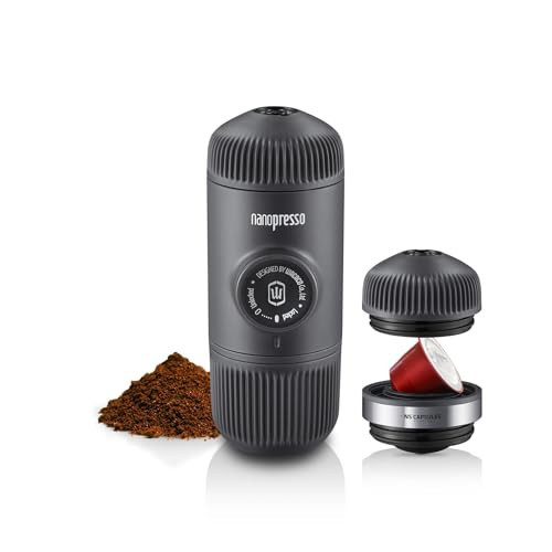 WACACO Nanopresso Portable Espresso Maker Bundled with NS Adapter, Compatible with NS Capsules and Ground Coffee, Compact Size 2.44"x2.8"x6.65", Manually Travel Coffee Machine Set, Perfect for Camping | Amazon (US)