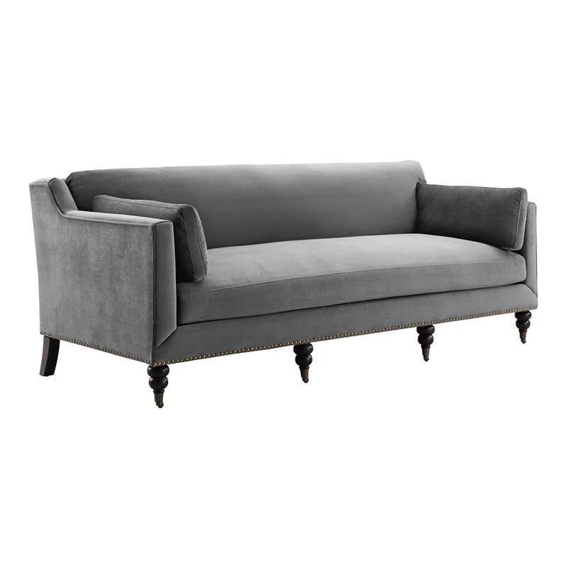Modway Windsor 39.5" Modern Performance Velvet and Wood Sofa in Gray | Cymax
