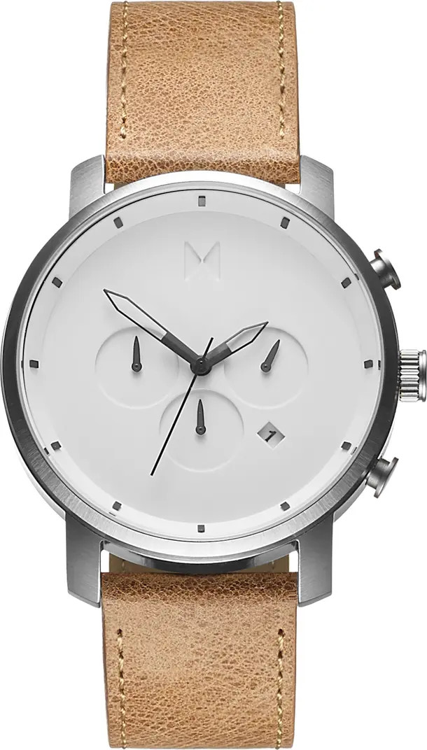 MVMT Chronograph Leather Strap Watch, 45mm | Nordstrom | Nordstrom