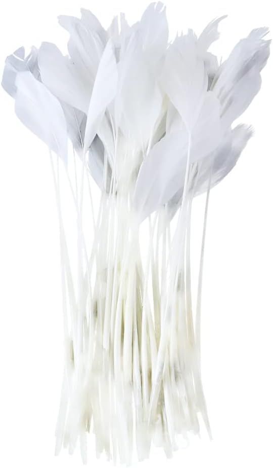 FEARAFTS White Goose Feathers for Hats Making Fascinators Decoration Pack of 50 (White) | Amazon (US)