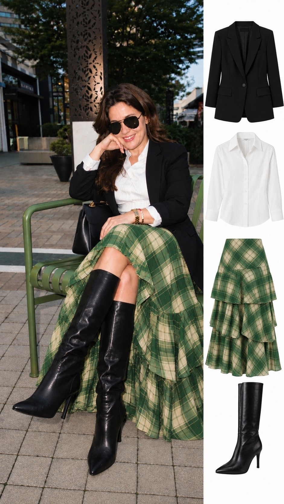 ✨ Fall outfit inspiration 🍂
A classic black blazer, crisp white button-down, statement plaid skirt & knee-high boots — effortless, chic and so easy to recreate. 🤎💚

#LTKNYFW #LTKOver40 #LTKSeasonal