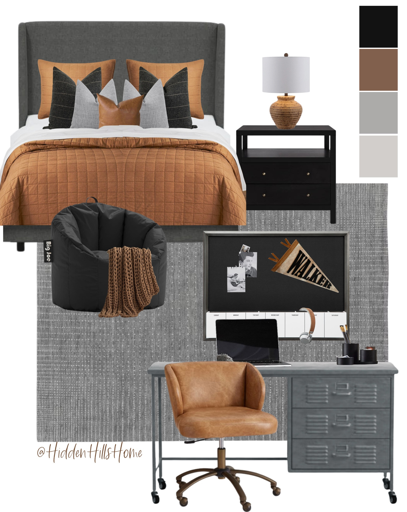 Teen boys room, boys bedroom decor mood board, masculine teen room decor, boys bedroom design, home decor #boysbedroom 

#LTKhome #LTKsalealert #LTKmens
