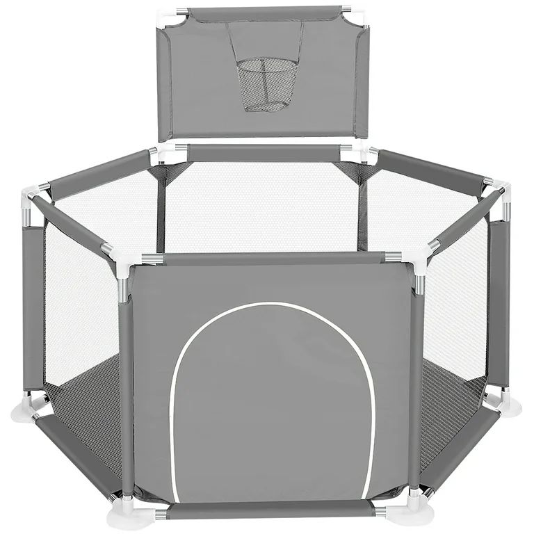 Baby Playpen, Baby Play Yard, Baby Fences Christmas Gifts Space Saving Baby Bodyguard, Gray | Walmart (US)
