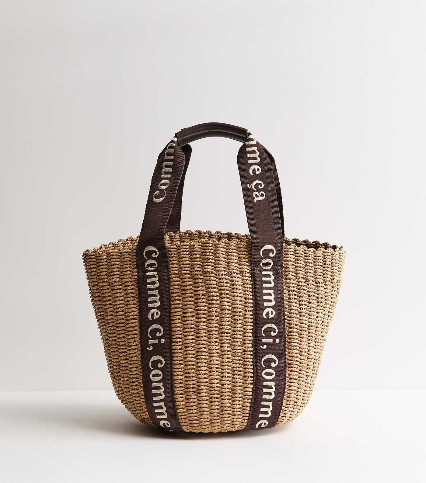 Brown Logo Trim Basket Tote | New Look | New Look (UK)