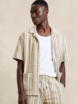 Stripe Jacquard Resort Shirt | Banana Republic (US)