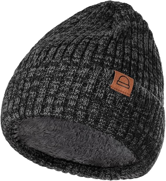 Fashion Knit Beanies Hats, Men Women Warm Beanie for Winter, Fleece Lined Beanie, Thermal Thick S... | Amazon (US)