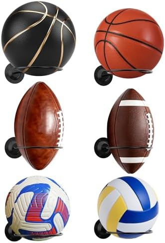 S SUCHEK Basketball & Sports Ball Holder - Wall Mount Display Storage for Basketball, Soccer, Vol... | Amazon (US)
