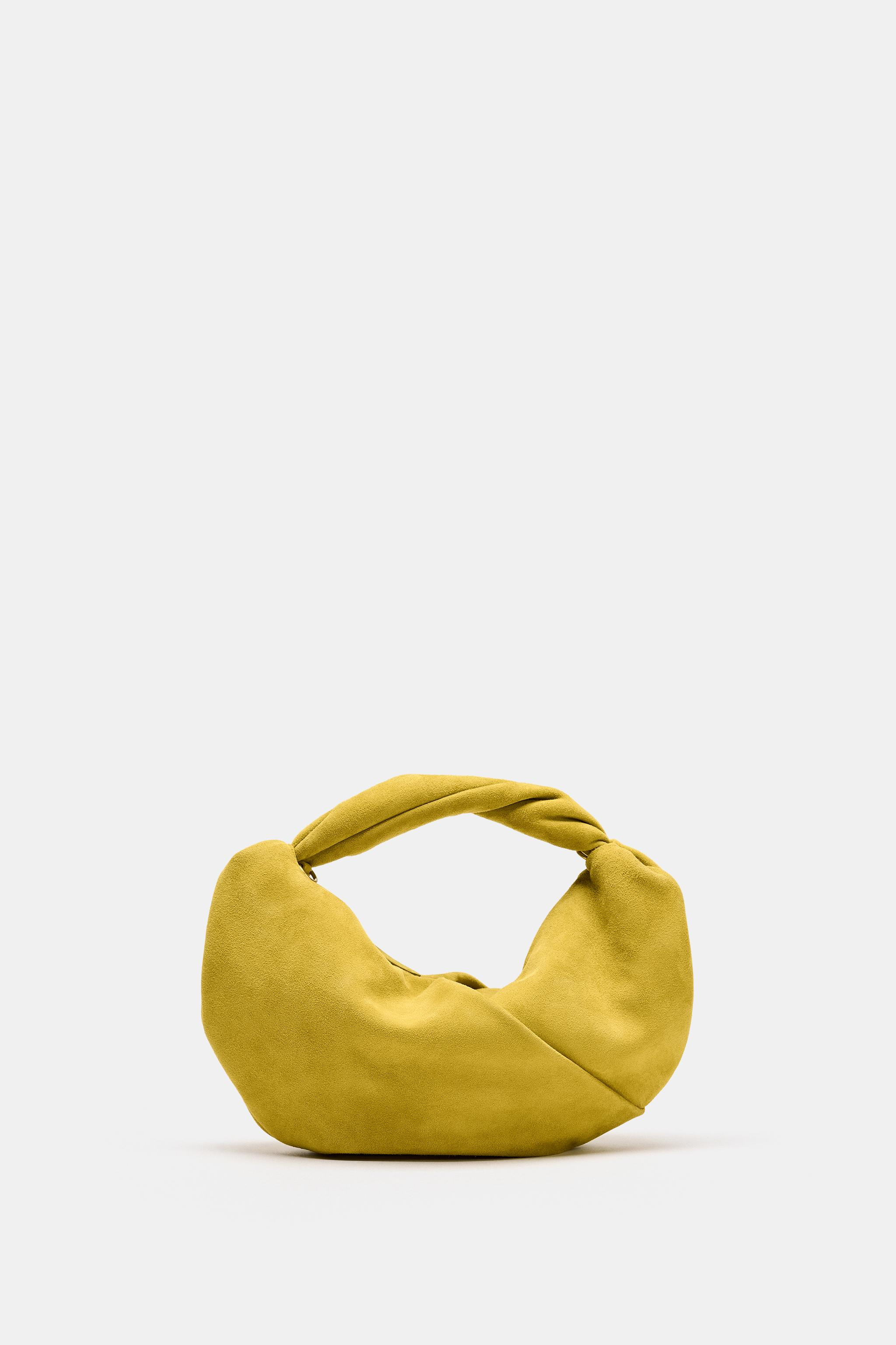 GATHERED LEATHER HANDBAG | Zara US