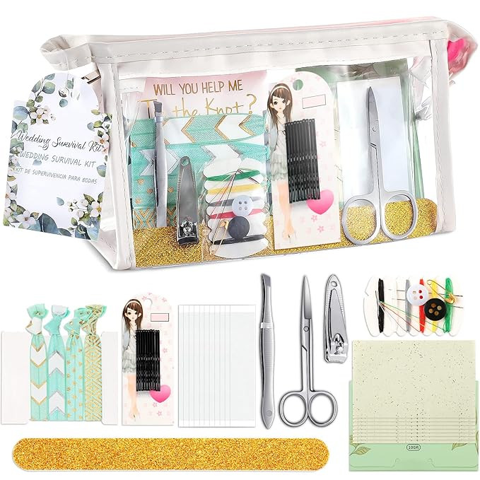 132 Pieces Wedding Survival Kit Wedding Day Bridal Emergency Kit Bridal Party Proposal Gifts Mini... | Amazon (US)