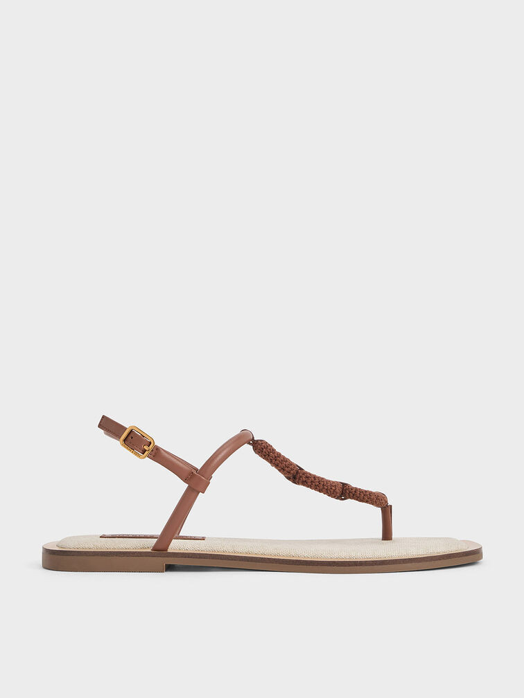 Raffia Ring Thong Sandals - Multi | Charles & Keith UK