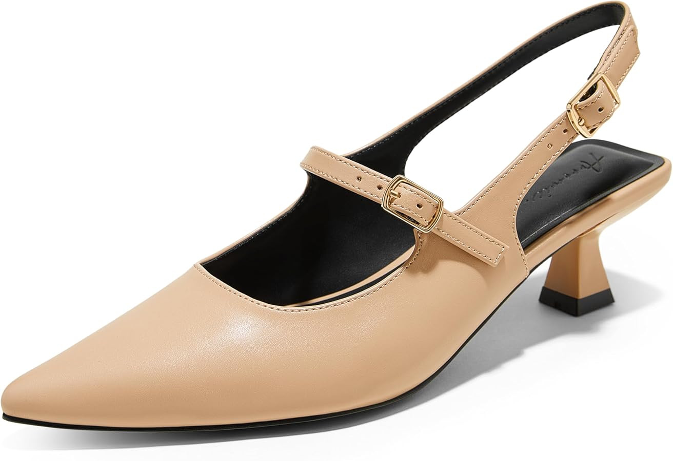 Arromic Kitten Heels for Women Slingback Heels 2 Inch Women's Pumps Kitten Heels Closed Toe Comfo... | Amazon (US)