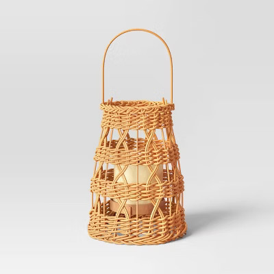 Battery LED Outdoor Lantern Light Beige - Threshold™ designed with Studio McGee | Target