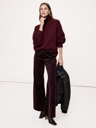 Mid-Rise Flare Velvet Pant | Banana Republic (US)