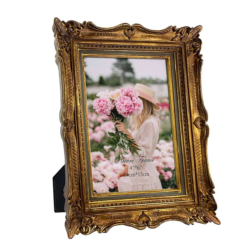 PHAREGE 4x6 Vintage Bronze Gold Picture Frame, 4 by 6 Ornate Antique Picture Frame for Wedding, R... | Amazon (US)