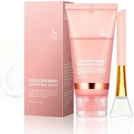 Collagen Night Wrapping Mask (2.54 fl oz), Peel-off Night Mask With Applicator, Deeply Nourish &M... | Amazon (US)