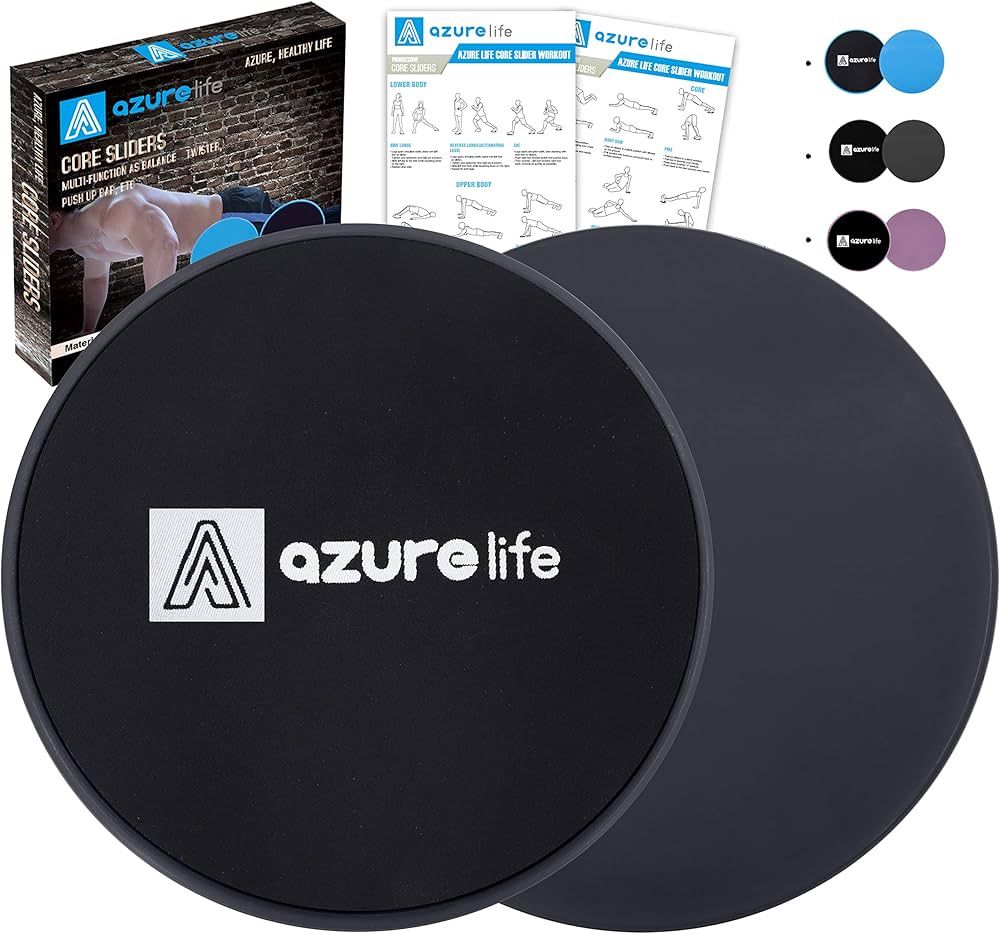 A AZURELIFE Exercise Core Sliders, Dual Sided Exercise Gliding Discs Use on Carpet or Hardwood Fl... | Amazon (US)