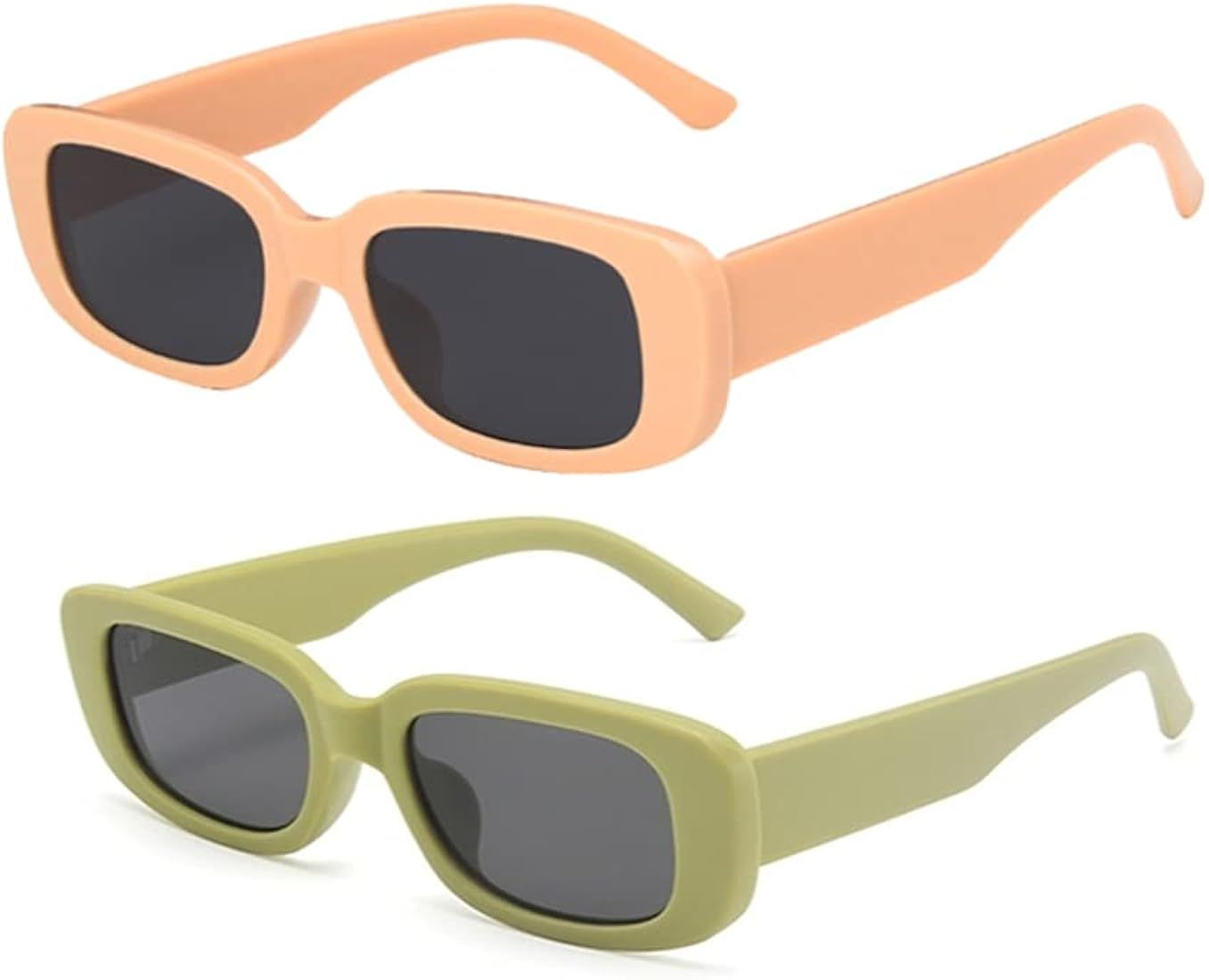 ENTHYI Rectangle Sunglasses for Women Retro 90s Sunglasses Small Narrow Square Frame UV400 Protec... | Amazon (US)