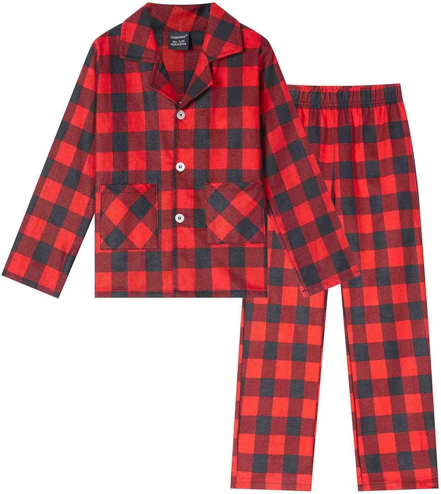 HiddenValor Big Boys Cotton 2 Piece Pajama Set for Girls Kids | Amazon (US)