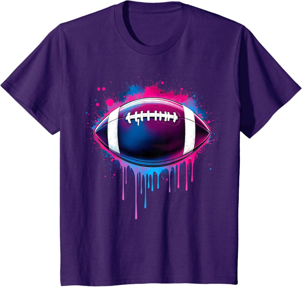 Football Drip For Boys Tie Dye Colorful Football Game Day T-Shirt | Amazon (US)