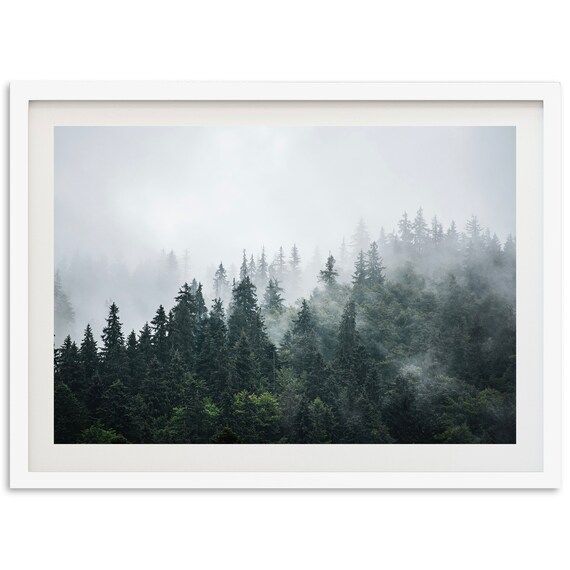 Foggy Forest Print  Moody Trees Nature Landscape Framed Fine - Etsy | Etsy (US)