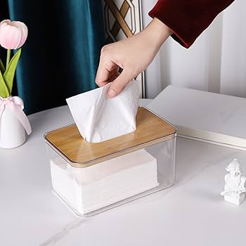 Acrylic Tissue Box, Acrylic Dryer Sheet Holder for Laundry Room, Table Clear Dryer Sheet Dispense... | Amazon (US)