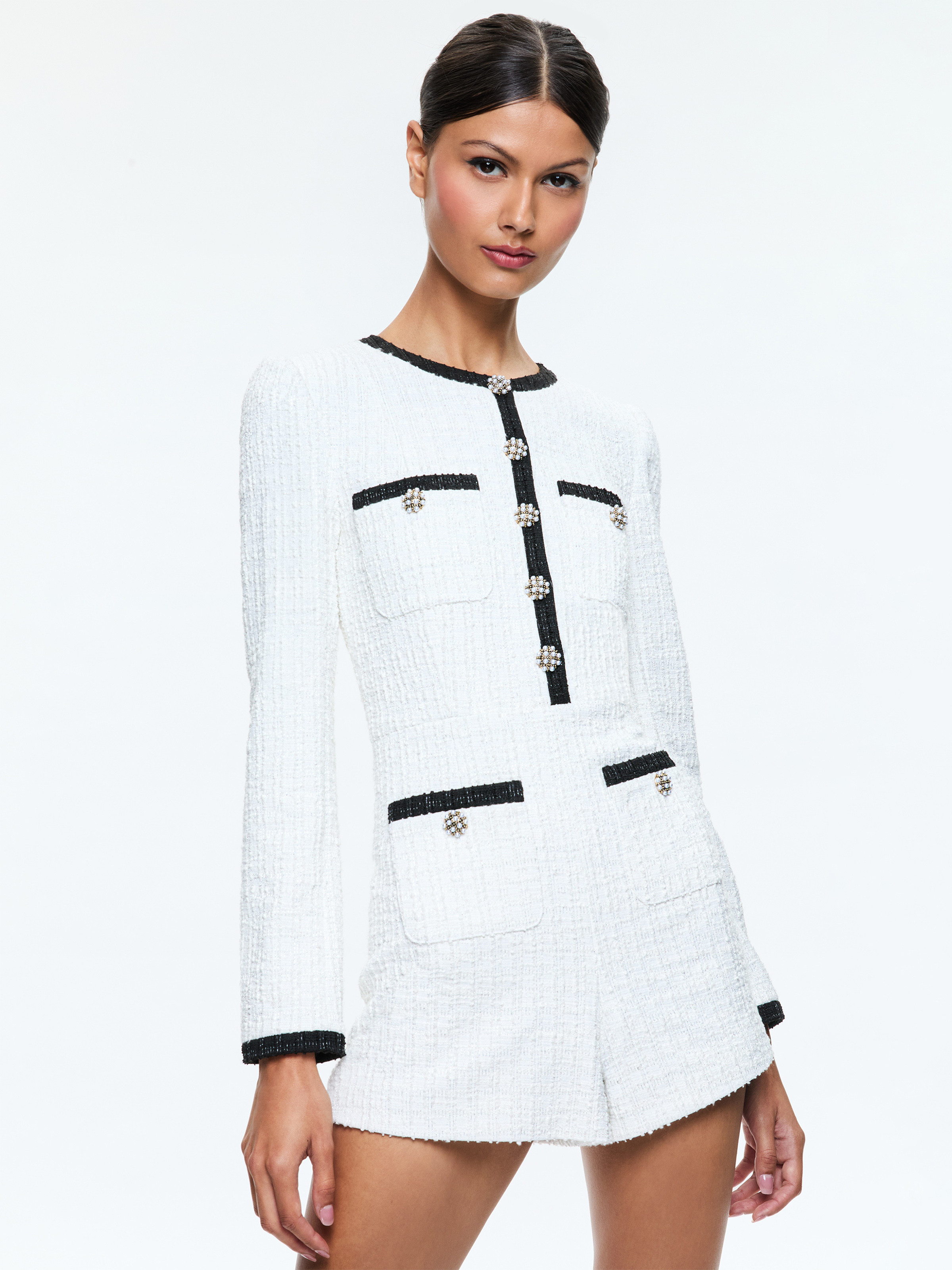 alice + olivia SHILOH TWEED ROMPER | Alice + Olivia