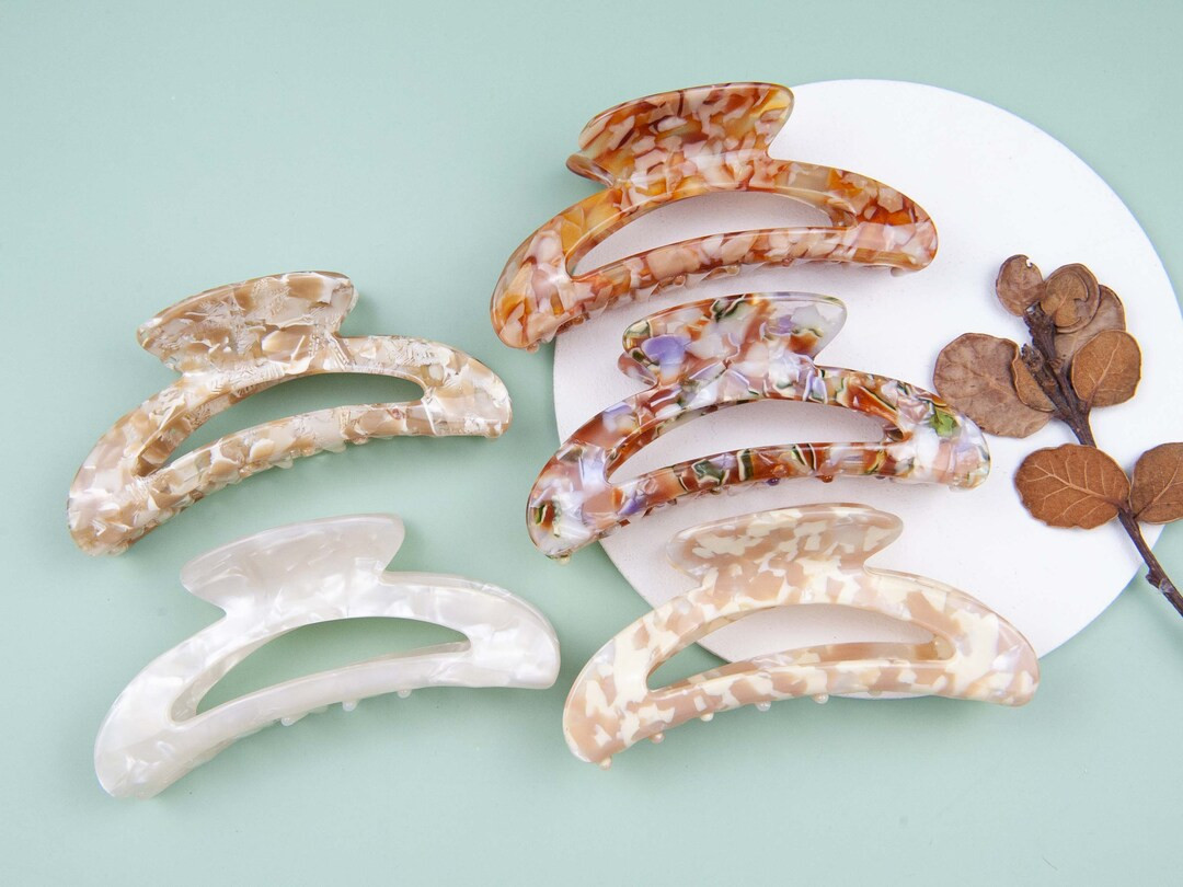 Large Moon Hair Claw Clip/ Acetate Marble Hair Claws/thick Hair Hair Claw/ Gift for Her - Etsy | Etsy (US)