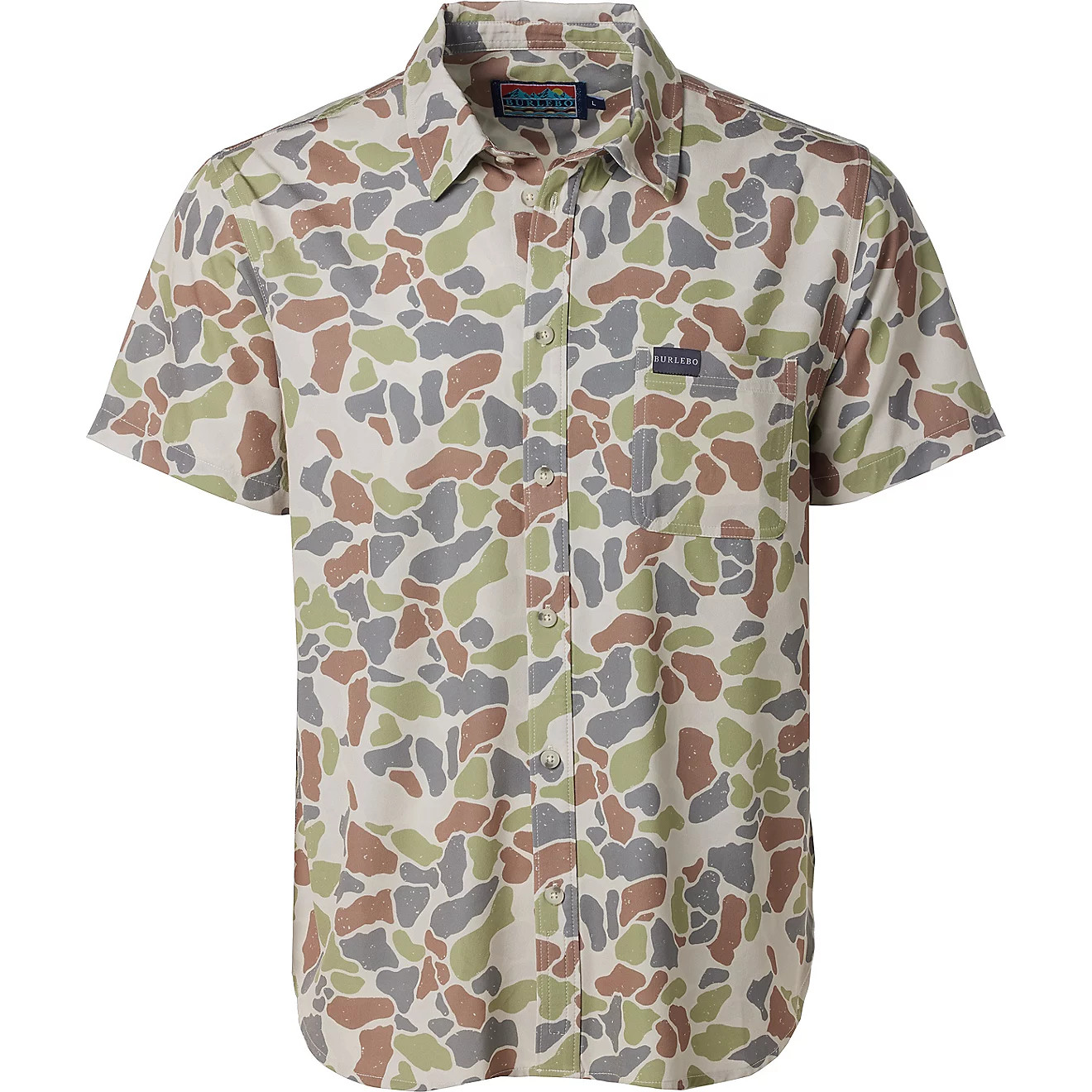 BURLEBO Men's Performance Button-Up Short Sleeve Shirt | Academy Sports + Outdoors