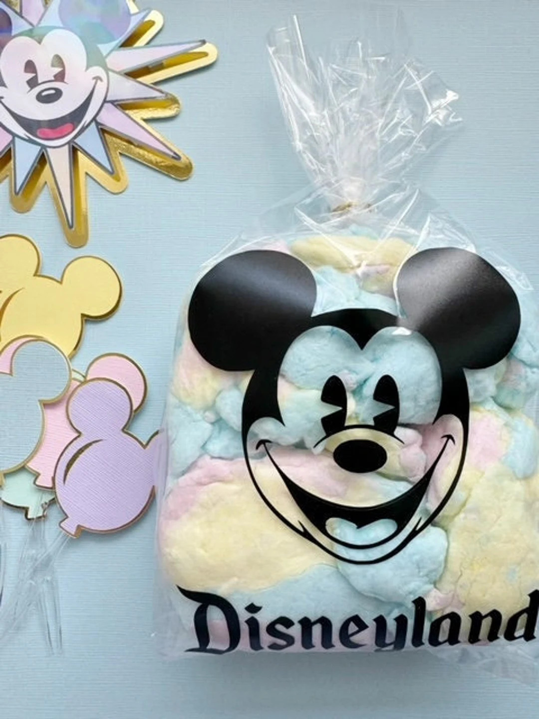 Custom Magical Mouse Birthday Disneyland Theme Cotton Candy Party Cellophane Loot Bag Personalize... | Etsy (US)