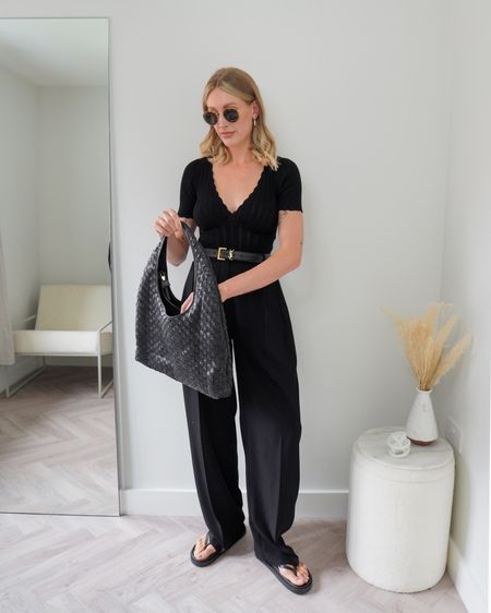 All black summer outfit styling trousers 🖤 - would be perfect for workwear too!

#LTKeurope #LTKworkwear #LTKSeasonal