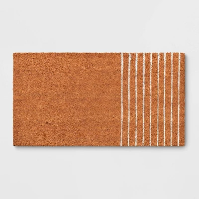 1'2" x 2'2" Outdoor Stripe Door Mat Neutral/White - Room Essentials™ | Target