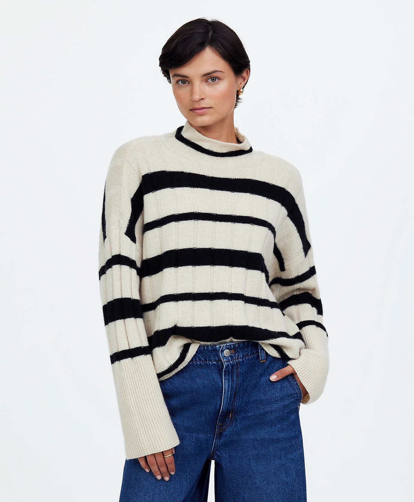 Ribbed Cashmere-Wool Blend Pullover Sweater | Madewell