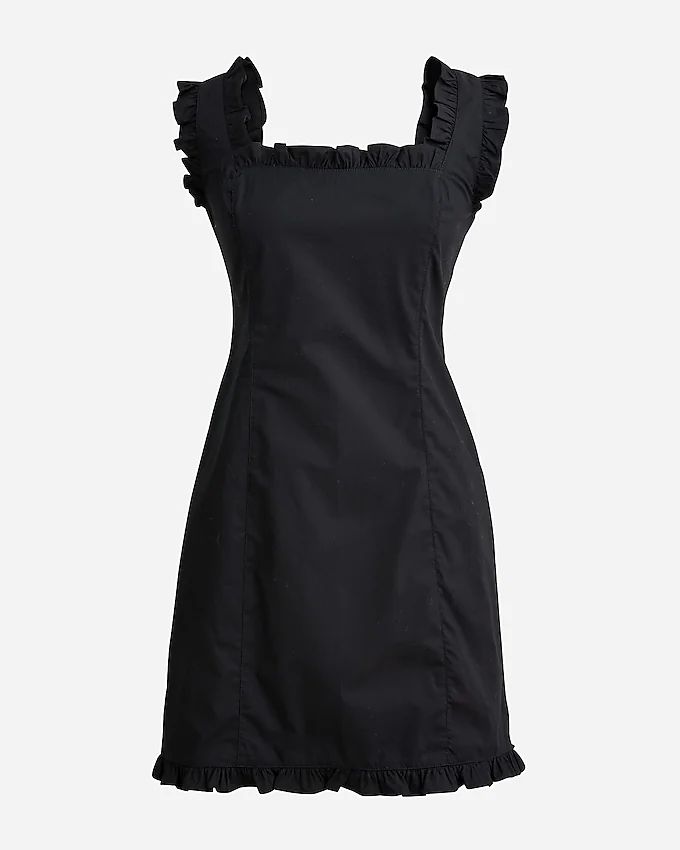 Ruffle-trim mini dress in stretch cotton poplin | J.Crew US