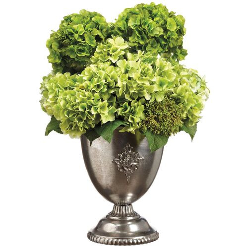 31" Leafy Hydrangea Arrangement, Faux | One Kings Lane