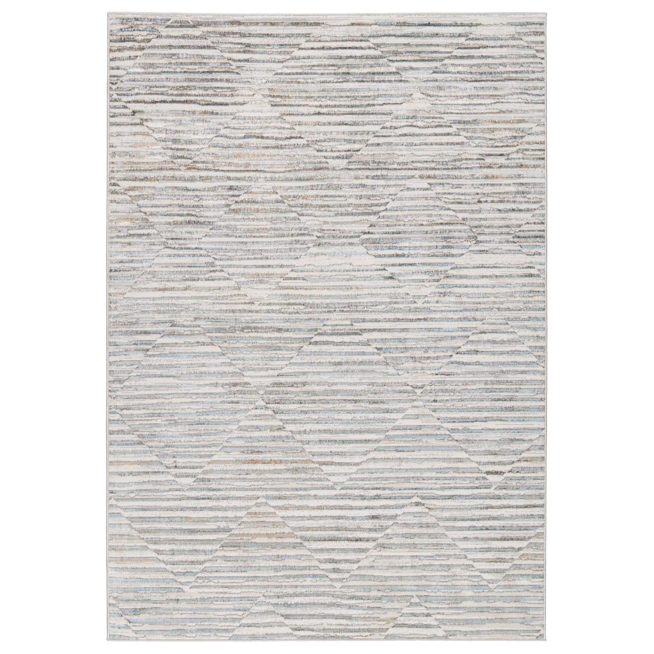 Wilmot Stripes Gray/ Light Blue Area Rug | Bed Bath & Beyond