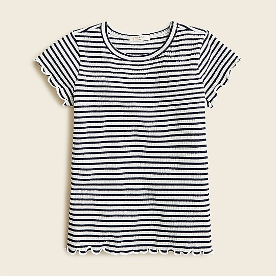 Girls' smocked T-shirt in stripe | J. Crew US