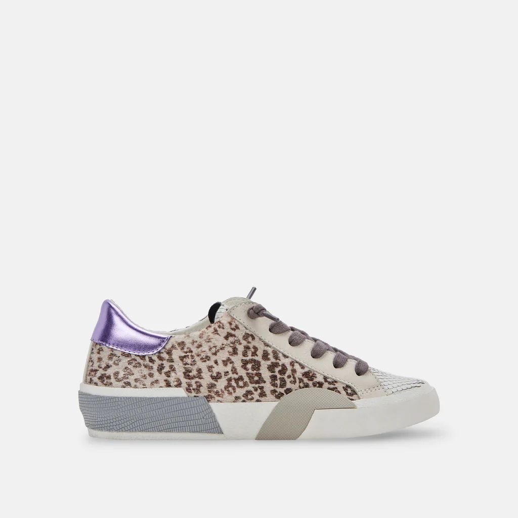 ZINA SNEAKERS WHITE LEOPARD CALF HAIR | DolceVita.com