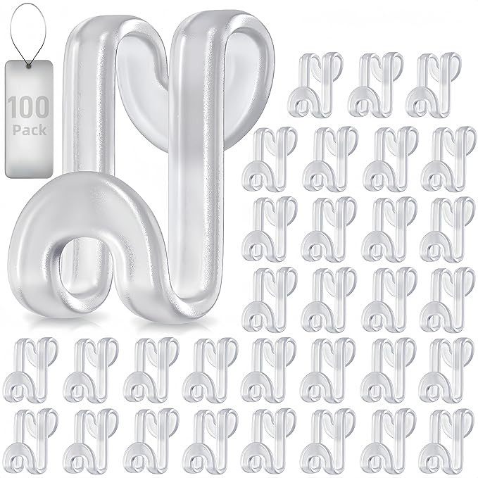 100Pcs Clothes Hanger Connector Hooks, Plastic Space Saving Heavy Duty Hanger Extender Clips for ... | Amazon (US)