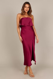 Vienna Strapless Midi Dress - Berry | Petal & Pup (US)