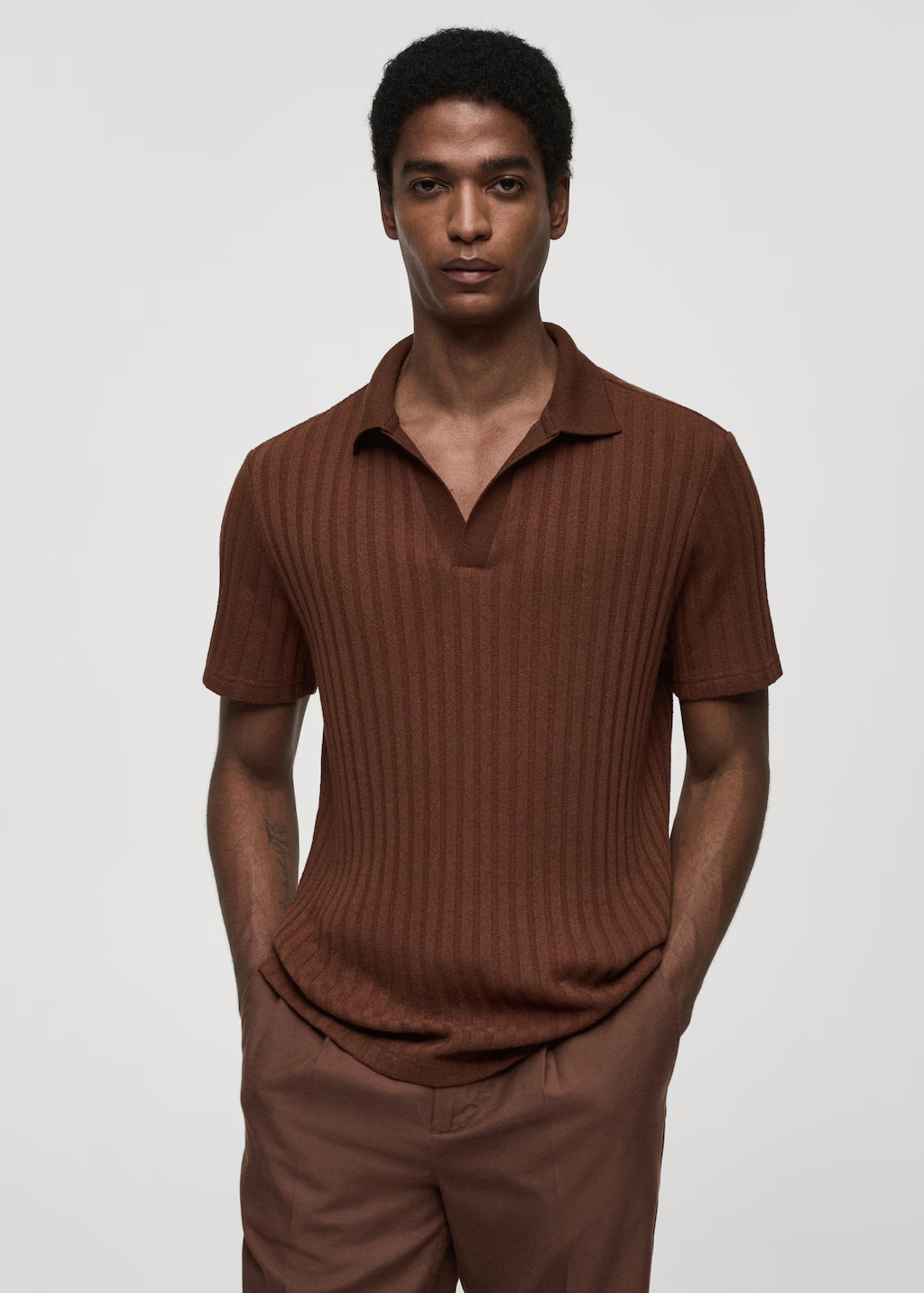 Regular-fit ribbed cotton polo shirt - Men | MANGO USA | Mango (US/MX/AU)