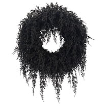My Texas House Halloween Drapey Faux Cedar Wreath, Black, 24" | Walmart (US)