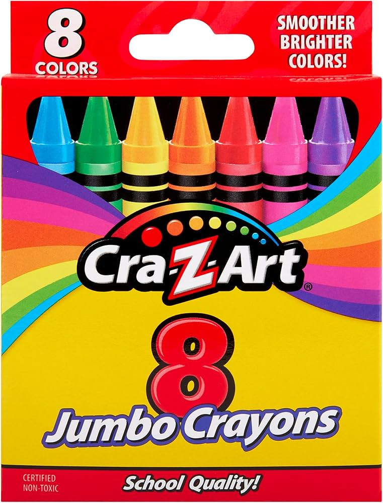 Cra-Z-Art Jumbo Crayons, 8 Assorted Colors, 8/Pack (10203WM48) | Amazon (US)