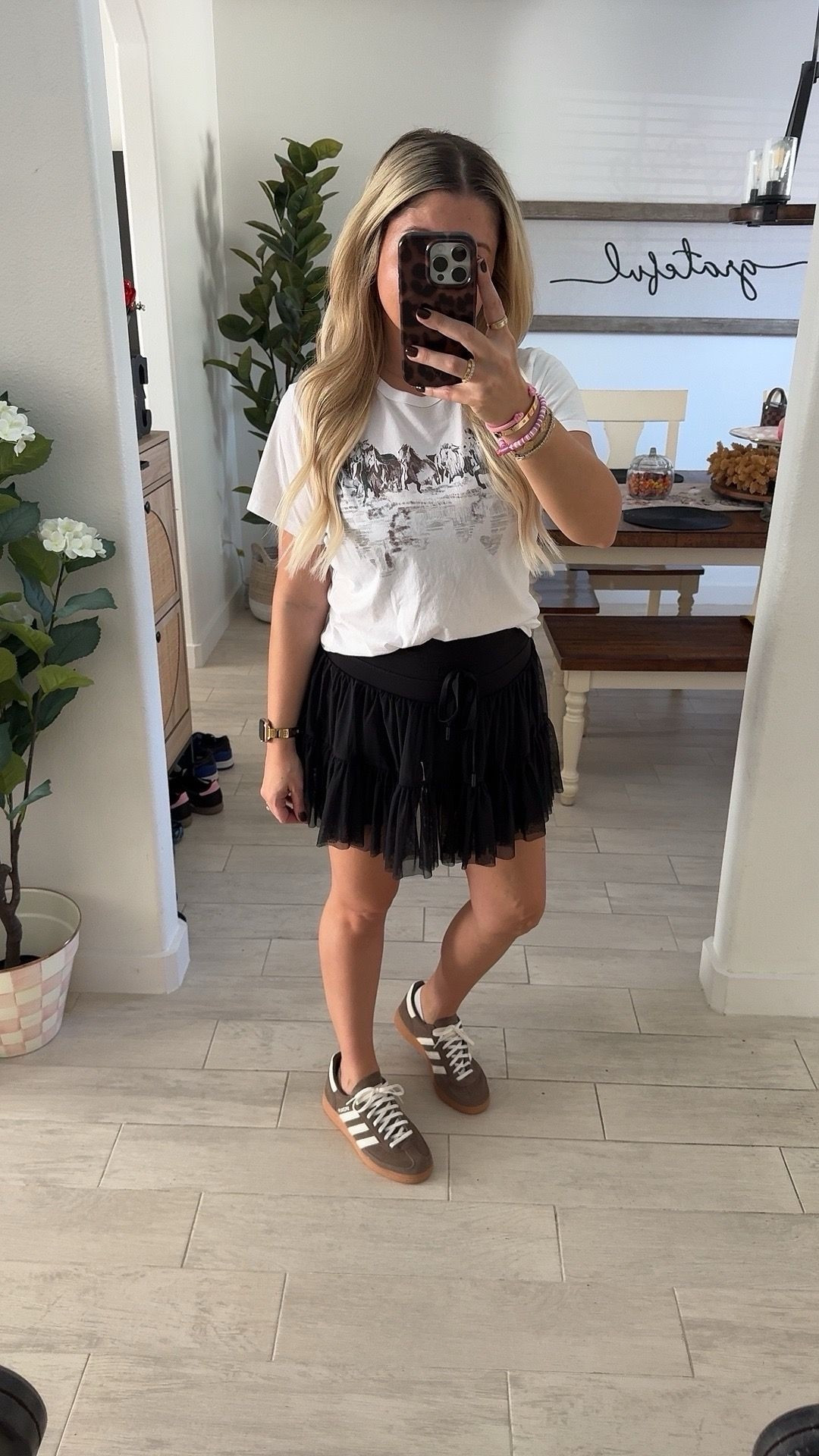 Fall outfit 
Western tee m
Skirt m
Brown adidas sneakers tts

#LTKSaleAlert #LTKFindsUnder100 #LTKShoeCrush